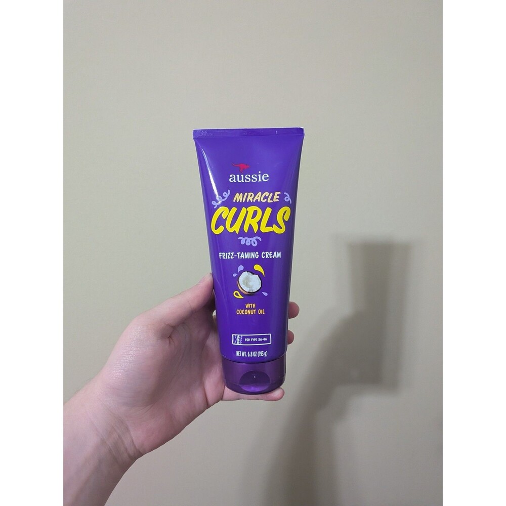 Aussie Miracle Curls Frizz Taming Curl Cream, for Curly Hair 6.8 fl oz, Curly